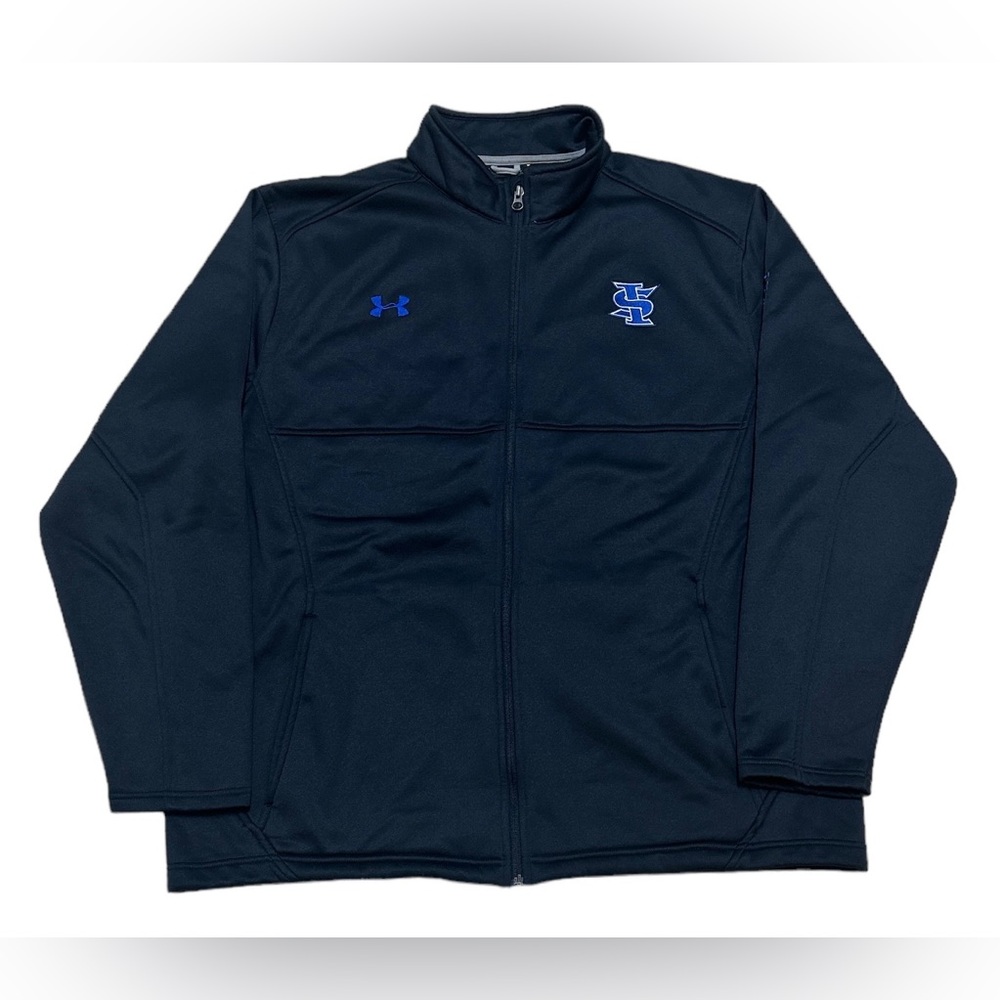 Under Armour Jacket Men’s XXL Black Blue LS Indiana State Full Zip Windbreaker